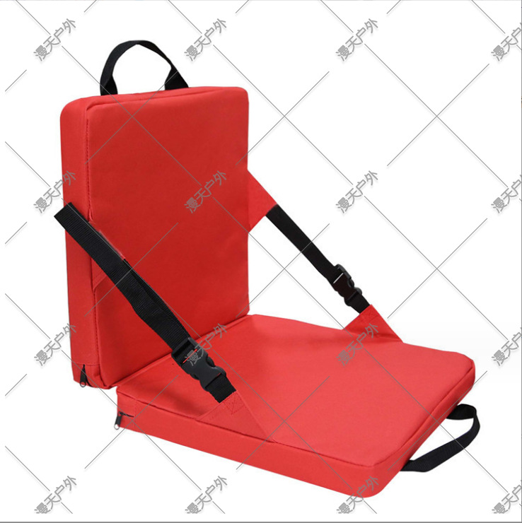 Cojín de silla para exteriores de una sola pieza, diseño con respaldo, ideal para picnic, camping o estadio, cómodo y duradero.