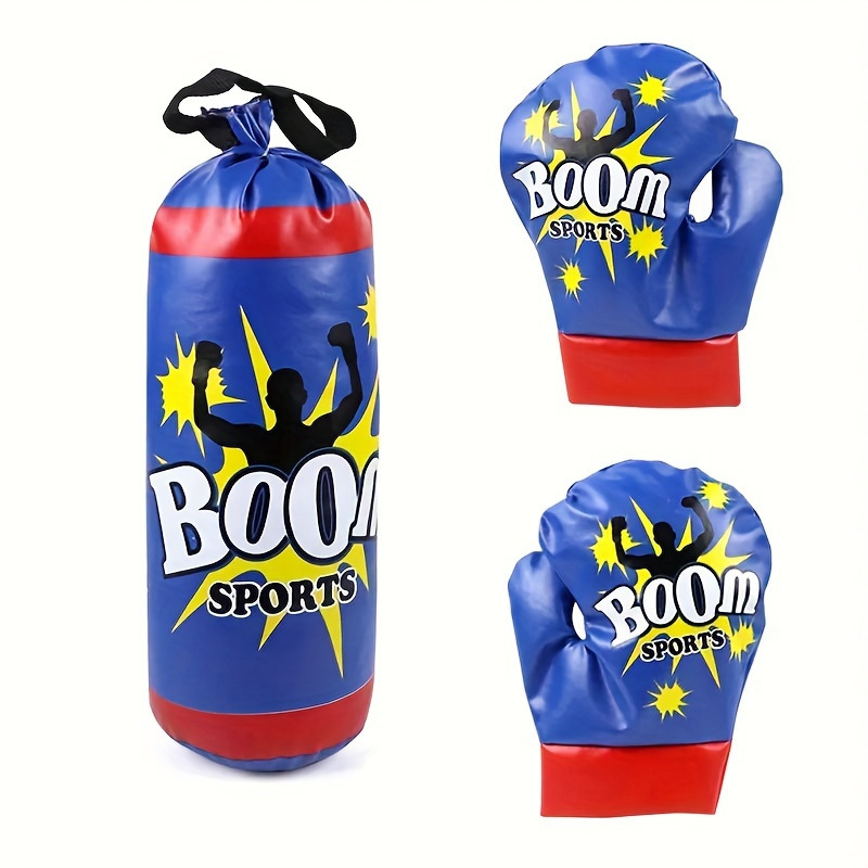Children's boxing sandbag sandbag hanging solid filled popcorn with boxing gloves Muay Thai sports toys