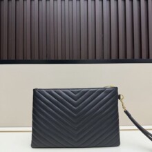 杨黑金手拿包小众设计菱格大容量零钱包百搭简约通勤包男女同款