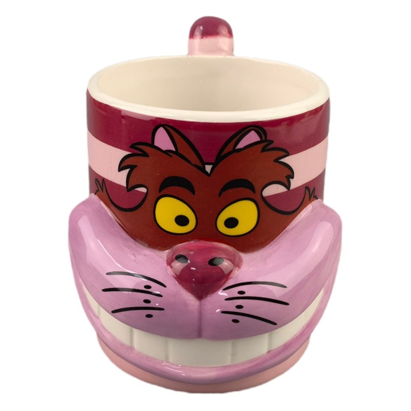 Lindo Super lindo gato taza Cheshire gato 3D 3D de dibujos animados Rosa maravilloso gato desayuno beber taza de leche
