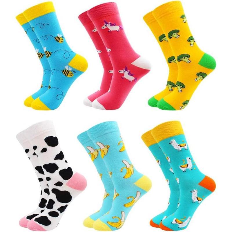 2025 New Cross-Border Women's Fun Socks Colorful Crazy Cool Fun Socks Fashionable