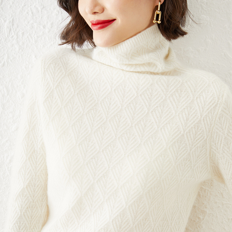 New women's Alan flower pile collar bottoming shirt Korean-style slim-fit long-sleeved pullover fashion sweater 2023 autumn and winter