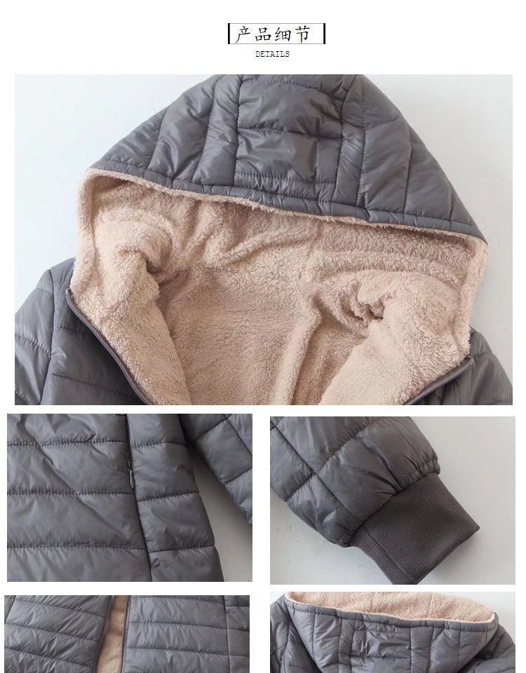 Women's Clothing autumn and winter new Korean version of the long hooded cotton coat women's lambskin warm cotton coat plus velvet jacket top_voghion.com