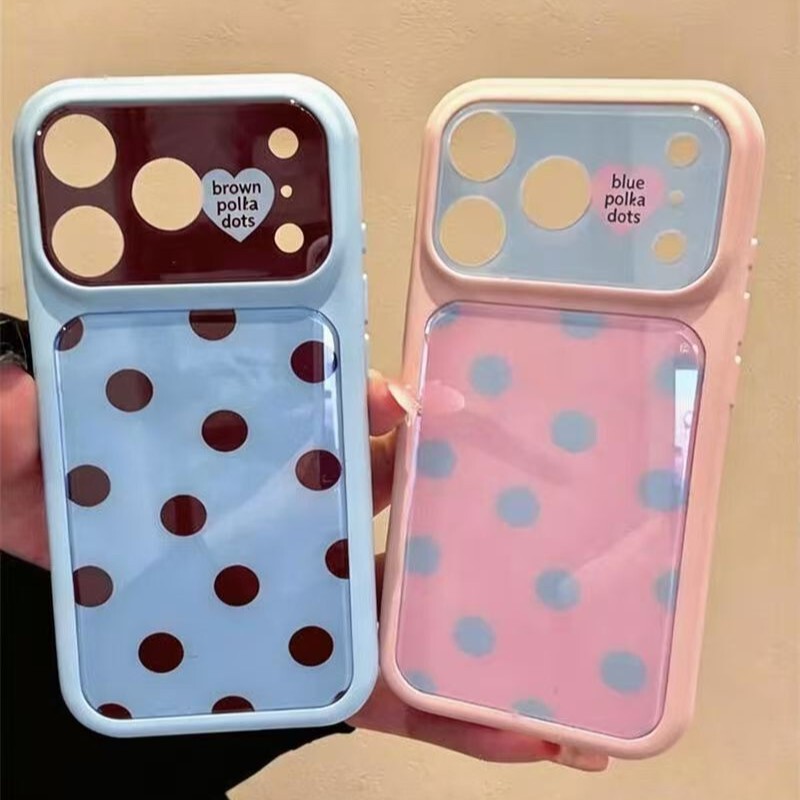 Dopamine Simple Polka Dot Apple 17Promax Mobile Phone Case New Model 16Pro Full-Cover 15/14 Anti-Fall Liquid Case Dopamine Simple Polka Dot Apple 17Promax Mobile Phone Case New Model 16Pro Full-Cover 15/14 Anti-Fall Liquid Case