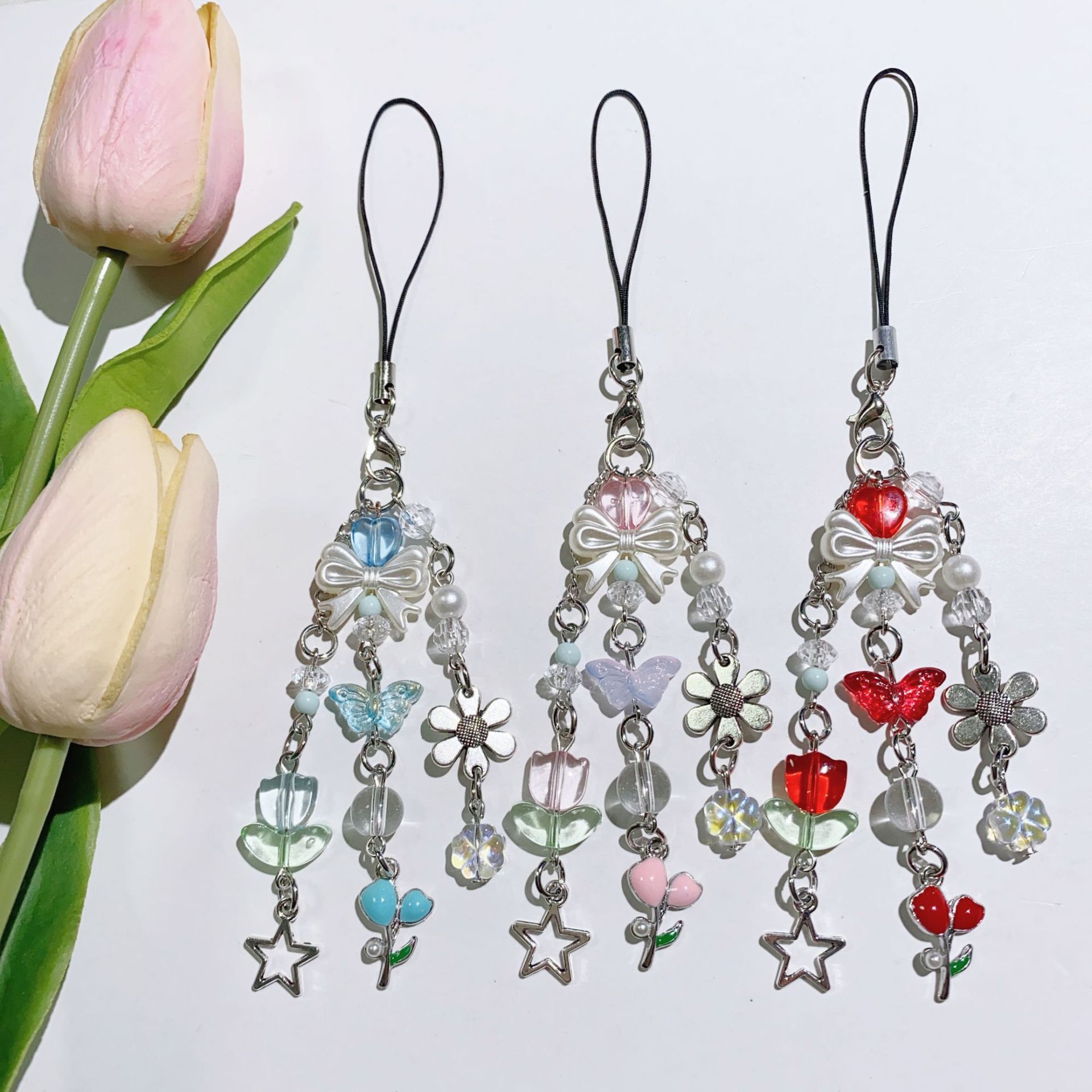 Korean Sweet and Cool Sexy Trendy Street DIY Handmade Beaded Mobile Phone Chain Bag Hanging Chain Bestie Gift Wholesale