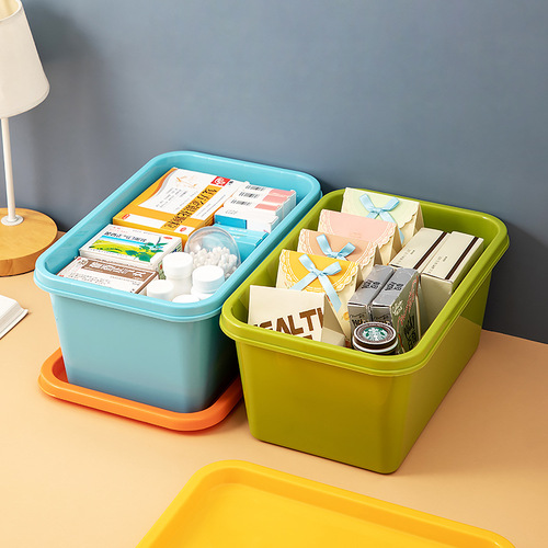 Storage box desktop with lid for home living room sealed snacks underwear socks plastic cosmetics storage box