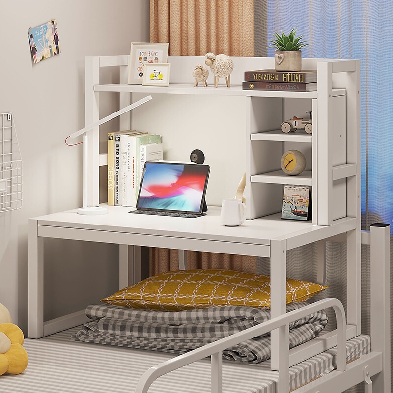Dormitory bed table, bay window desk, college student desk, computer table, dormitory essential item, steel frame shelf, laptop table