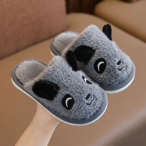 Children's Cotton Slippers Autumn and Winter Cartoon Style for Boys and Girls, Indoor Home Slippers with Non-slip, Baby Kids, Woolen Slippers from Zhao Zhi Zheng