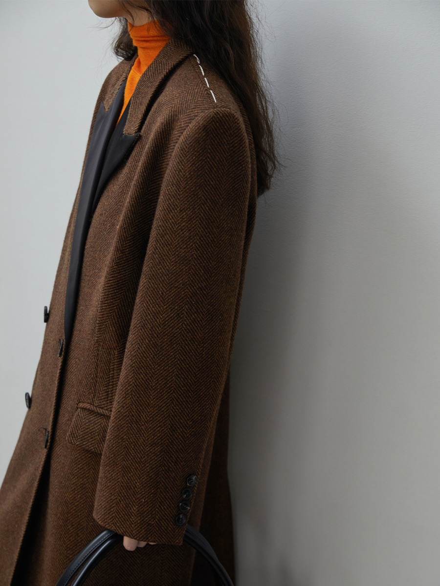 Women's Loose Extended Gun Lapel Coat Image 5