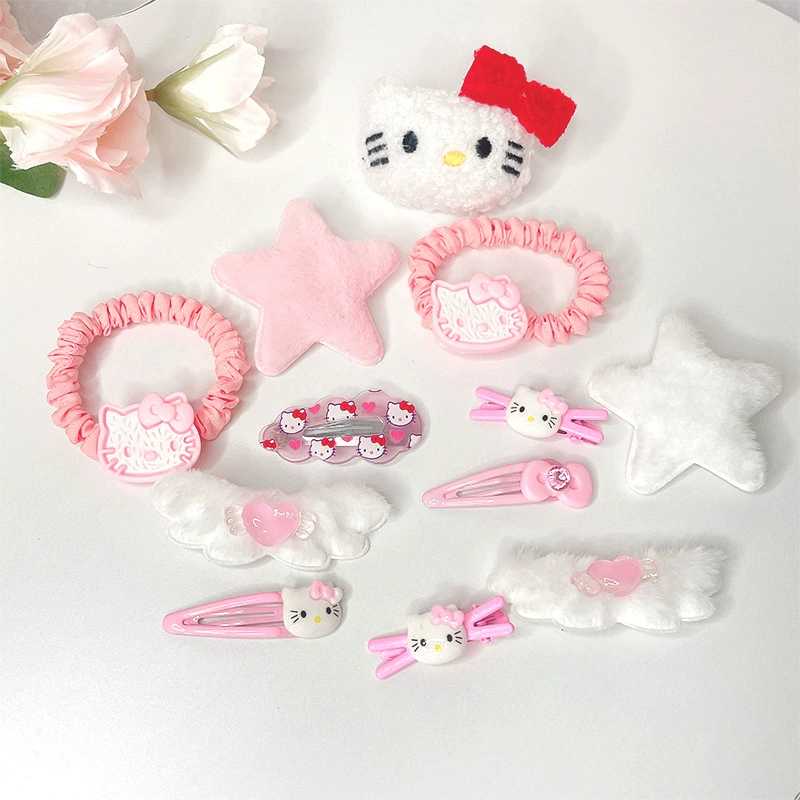 Заколки для волос (Hello Kitty) набор принцессы — разноцветные рисунки, 6–19 шт