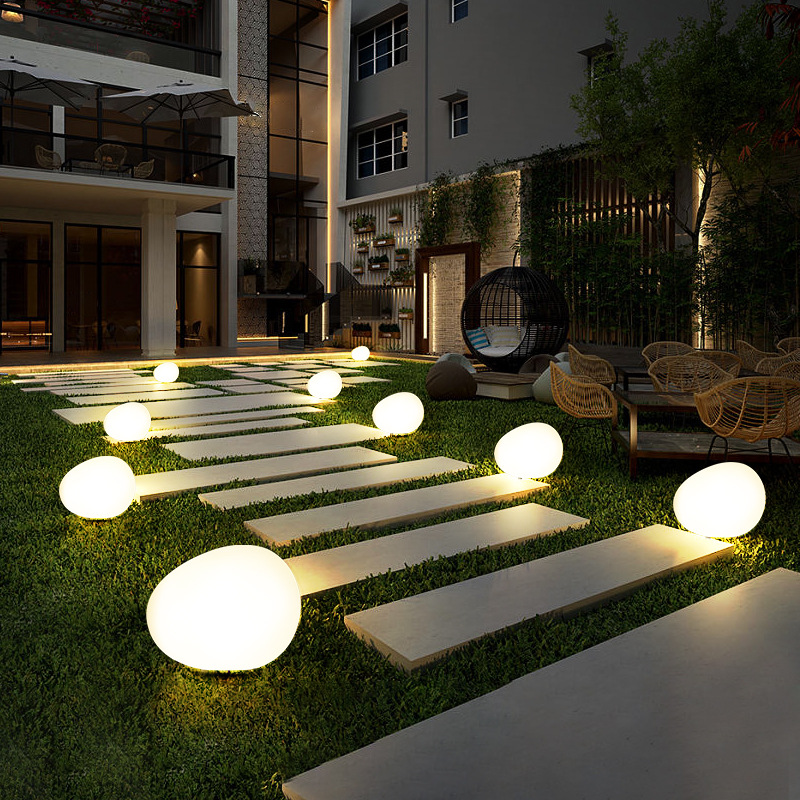 lámpara de suelo lámpara de noche lámpara de césped solar al aire libre lámpara de suelo lámpara de luna patio villa jardín lámpara de guijarro