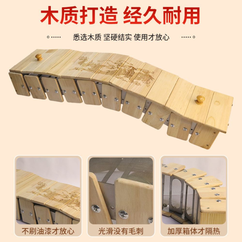 Durable Solid Wood Moxibustion Box for Back and Waist Du Meridian Long Snake Moxa Therapy Home Use quality and texture