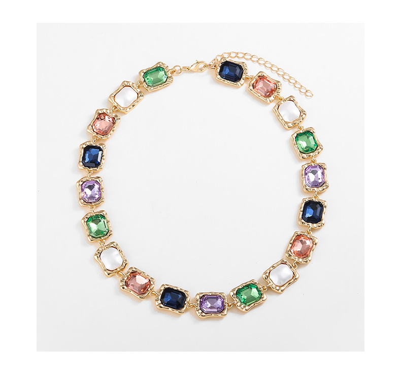 Nordischer Stil Geometrisch Zinklegierung Überzug Inlay Künstliche Perlen Glas Frau Halskette display picture 2