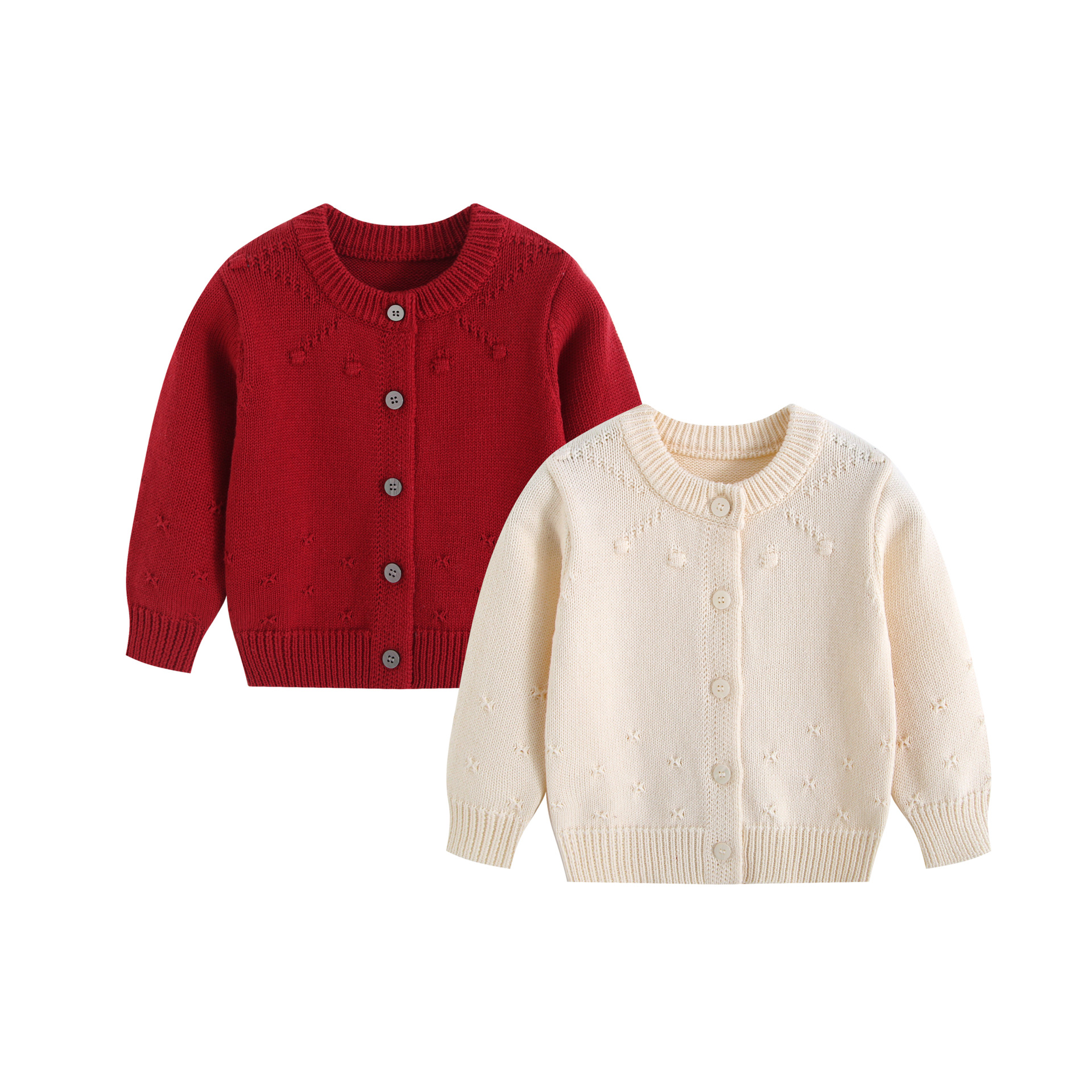 New 100% Cotton Knitted Cardigan for Infants and Toddlers, Spring and Autumn, Casual Outerwear for Boys and Girls, Versatile