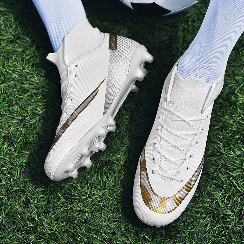 Cross-border 46 taglia grande 47 scarpe da calcio nere alte per ragazzi e ragazze tf unghie rotte erba per adulti AG unghie scarpe da allenamento sportive_voghion.com