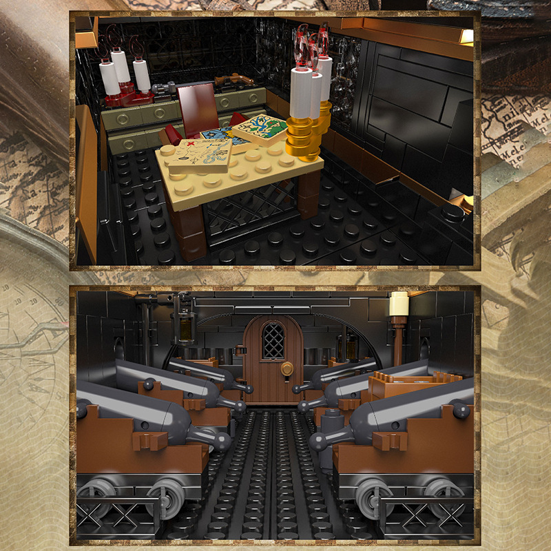 Yuxing gran modelo de barco 13186 cuentas negras B.P bloques de construcción difíciles para construir juguetes educativos para niños y niñas