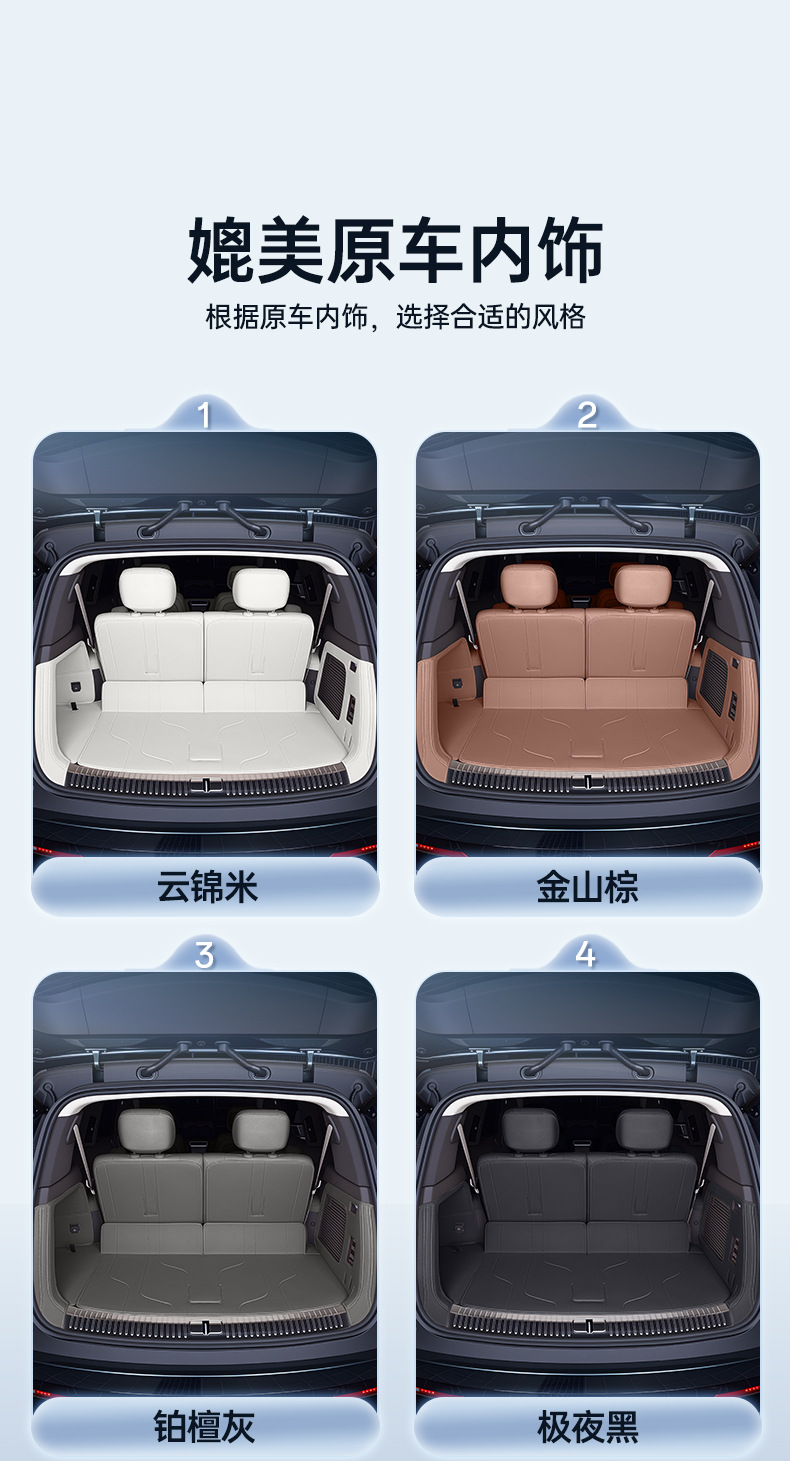 Suitable for 25 Models of Denza N8L Trunk Mats, Complete Collection of Car Interior Accessories, Modification Parts, Full Coverage Trunk Mat