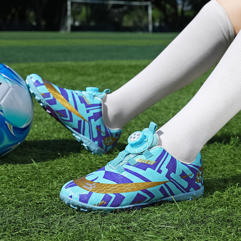 Baochuan2025 nuevos zapatos de fútbol para niños botón giratorio para niños TF zapatos de entrenamiento de fútbol transfronterizos
