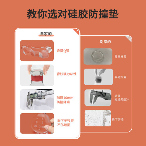 Thickened transparent anti-collision pad silicone door lock anti-collision sticker door suction punch-free door handle cushion pad wholesale