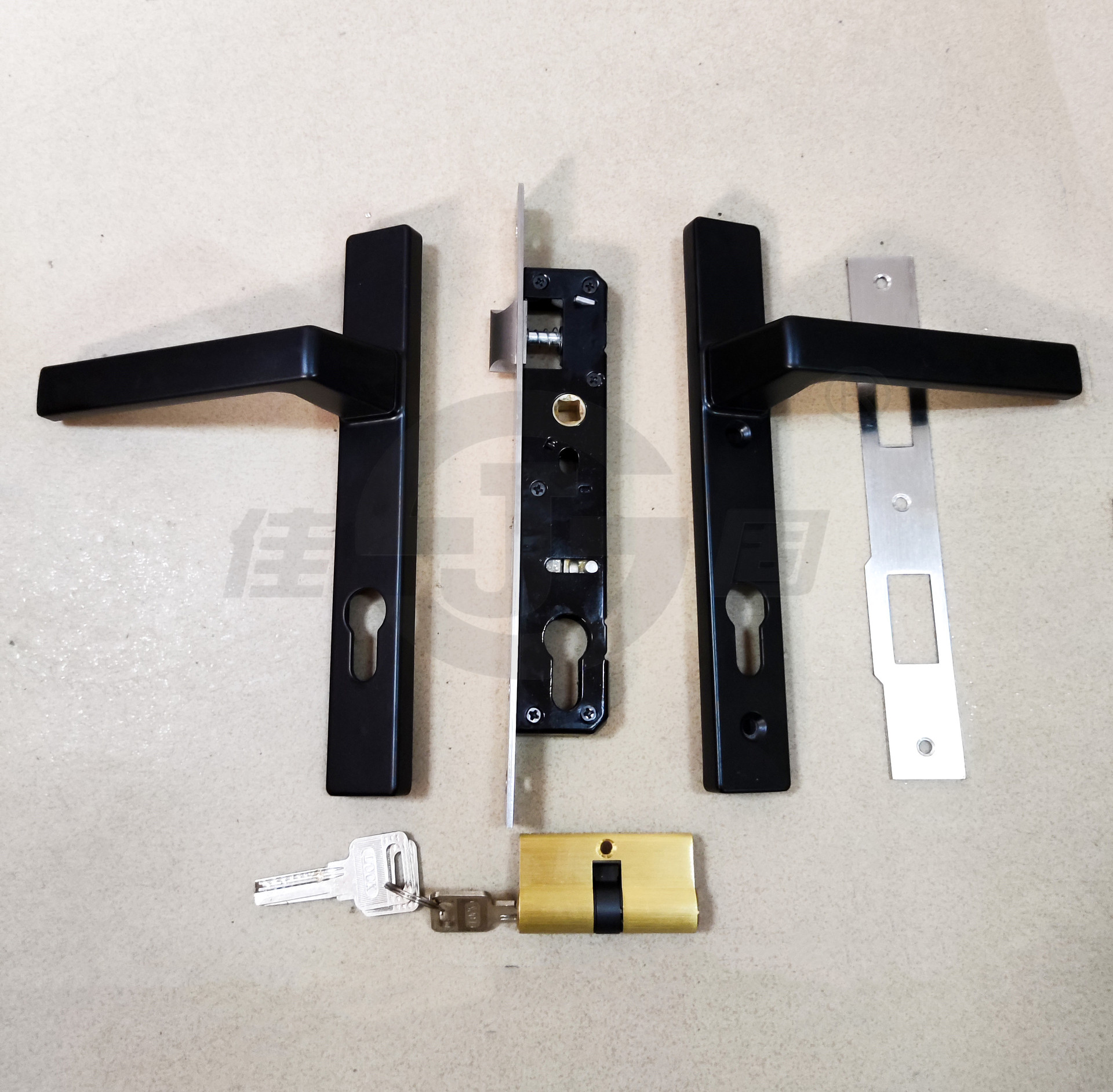 佳固坚JL朗款铝合金方形入户门锁把手平开门执手门执手门拉手配件-阿里巴巴