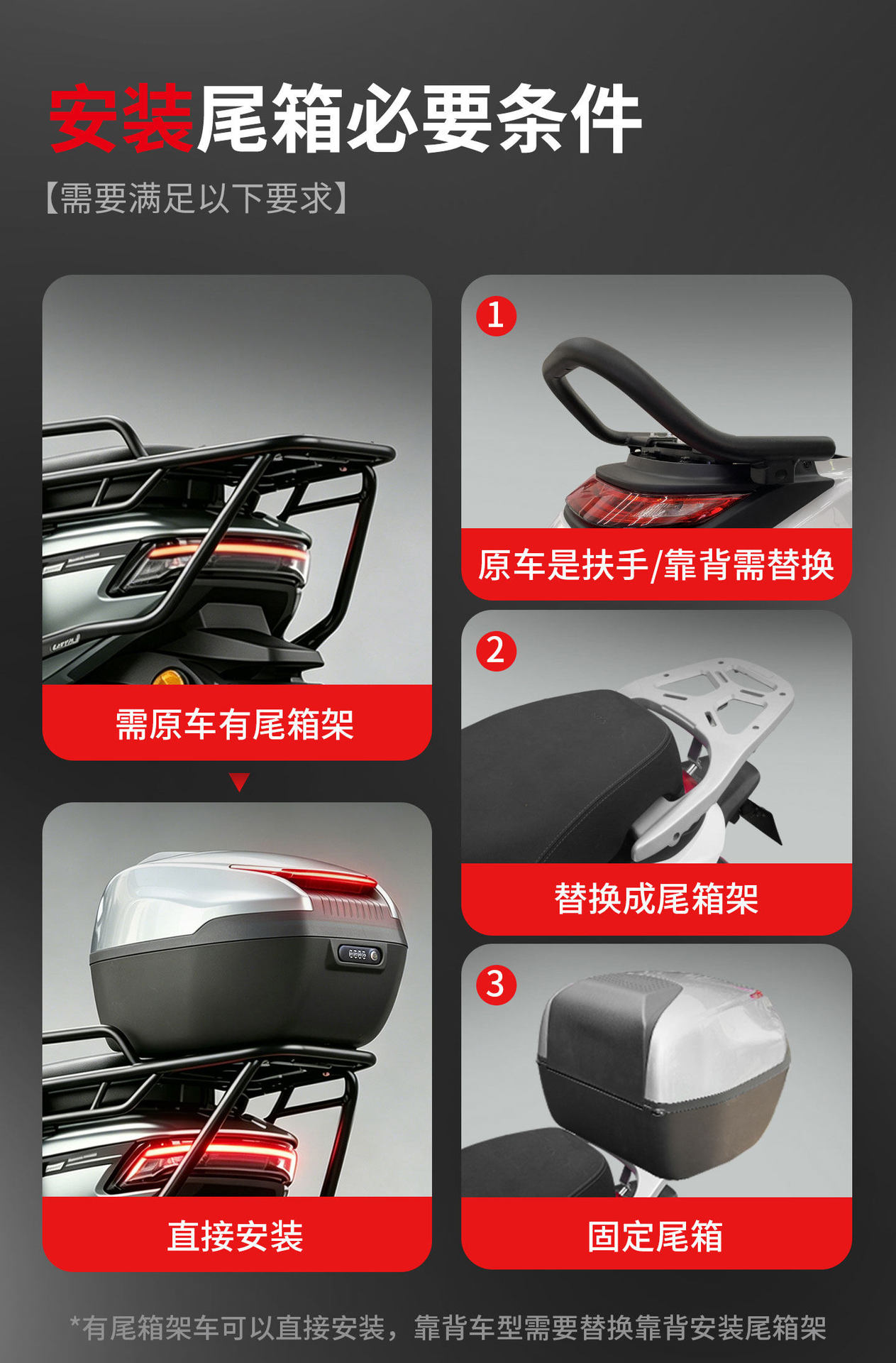 Special tail box for No.9, trunk for m95c electric vehicle, mzmix electric scooter, n385c bracket modification accessories decoration