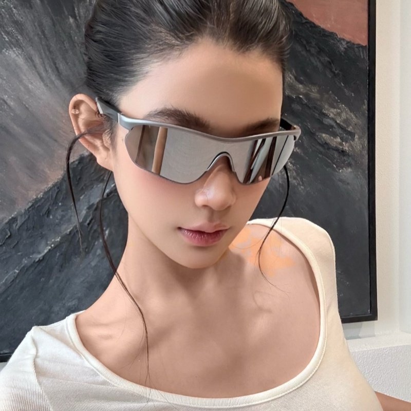 European and American Style One-Piece Outdoor Sports Cycling Mountaineering Running Sunglasses Sun Protection Women's Trendy Windproof Goggles Sunglasses