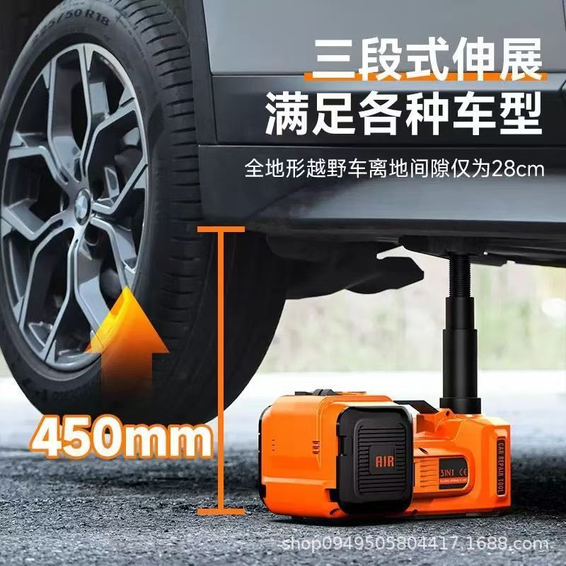 12V vehículo eléctrico gato hidráulico eléctrico versión todoterreno bomba de neumático 3 en 1 herramienta de cambio de neumáticos al por mayor