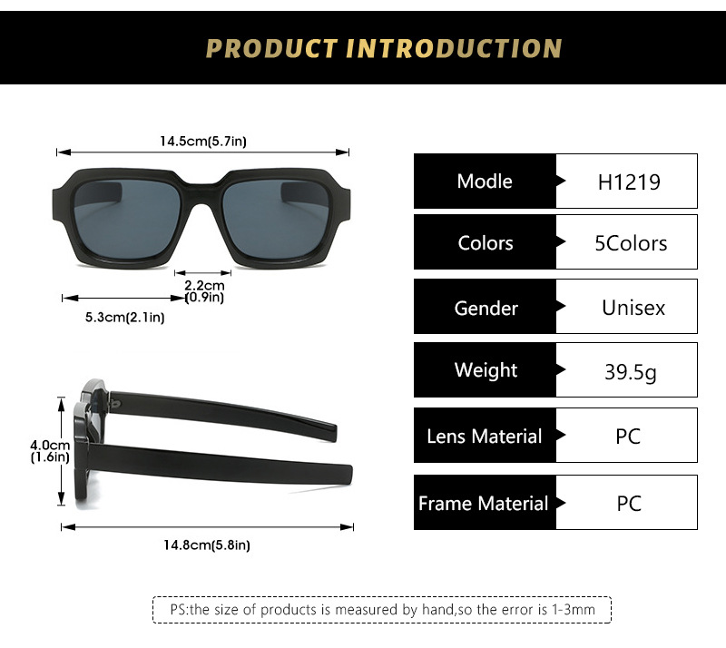Lässig Einfacher Stil Farbblock Pc Quadrat Vollbild Männer Sonnenbrille display picture 2