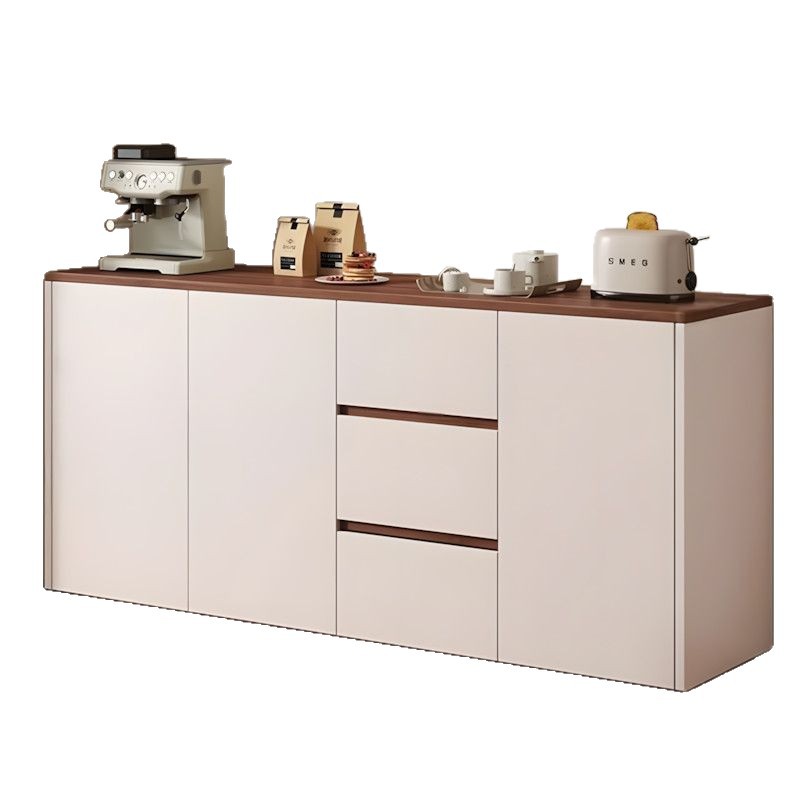 armario de comedor de madera sólida contra la pared armario de almacenamiento integrado sala de estar almacenar armario moderno simple armario de té casero armario