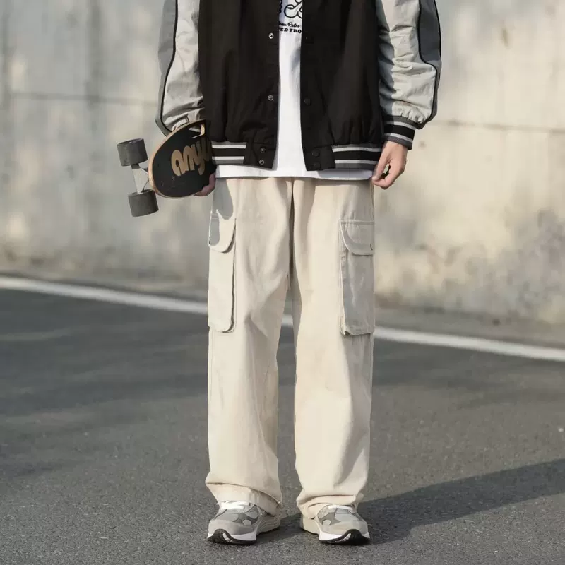Штаны в японском ретро стиле Tide, oversize, свободный прямой крой