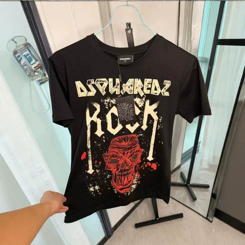 2026 New American Retro Rock Skull Short-Sleeve T-Shirt, Trendy Vintage Style Pure Cotton Round Neck Versatile Unisex T-Shirt