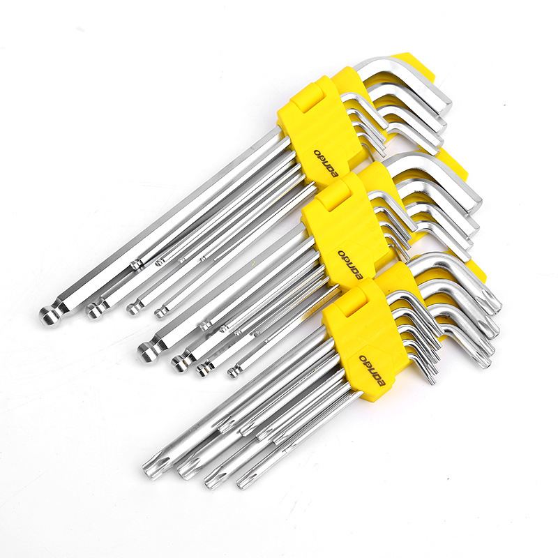 Opod llave alargada agujero medio patrón mate llave 9 piezas sola cabeza de bola hexagonal llave traje