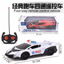 跨境大号遥控赛车1:14灯光四通警车高速漂移儿童电动无线玩具