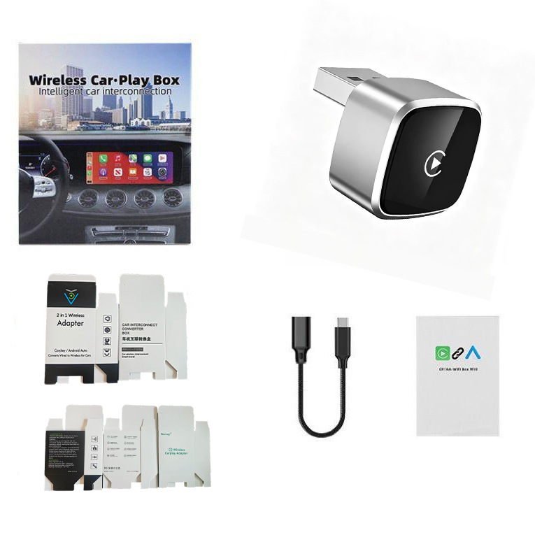Cross-Border Carplay Box 2-in-1 Wired to Wireless Apple Android Auto Original Car Upgrade for Mobile Phone Car Connectivity