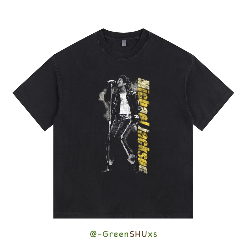 G Tree Michael Jackson Mj Retro Vintage Heavy-Duty Trendy Brand Digital Character Print Short-Sleeve T-Shirt Summer Men's Style G Tree Michael Jackson Mj Retro Vintage Heavy-Duty Trendy Brand Digital Character Print Short-Sleeve T-Shirt Summer Men's Style