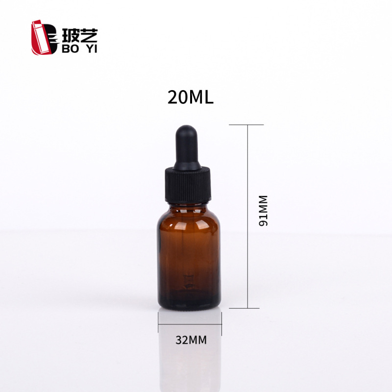 スポットエッセンシャルオイルボトル、スキンケア製品詰め替えボトル、ガラス茶色ボストンボトル、オリジナル液体スポイト詰め替えボトル|undefined