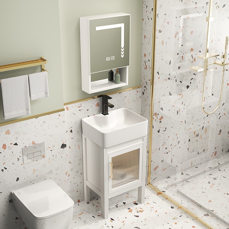 Moderno minimalista tipo de piso 40cm de ancho gabinete de baño mesa de lavado lavabo gabinete de baño combinación lavabo de baño