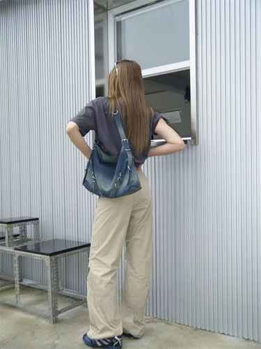 复古街头大容量单肩斜跨购物袋百搭休闲托特包腋下包