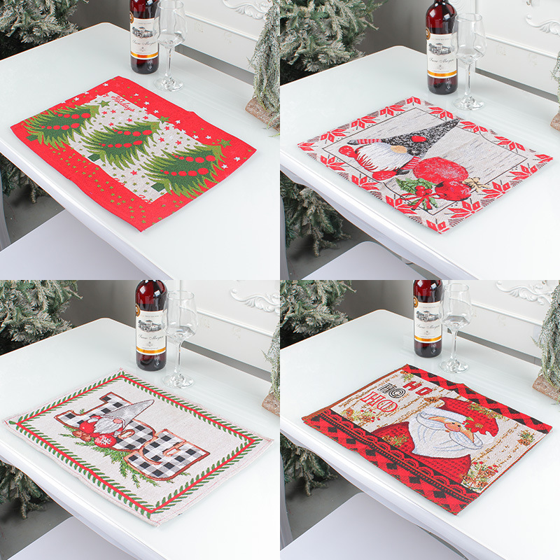 Canyon Christmas Home Decor Insulating Mat Creative Christmas Print Table Mat Restaurant Party Arrangement Mat