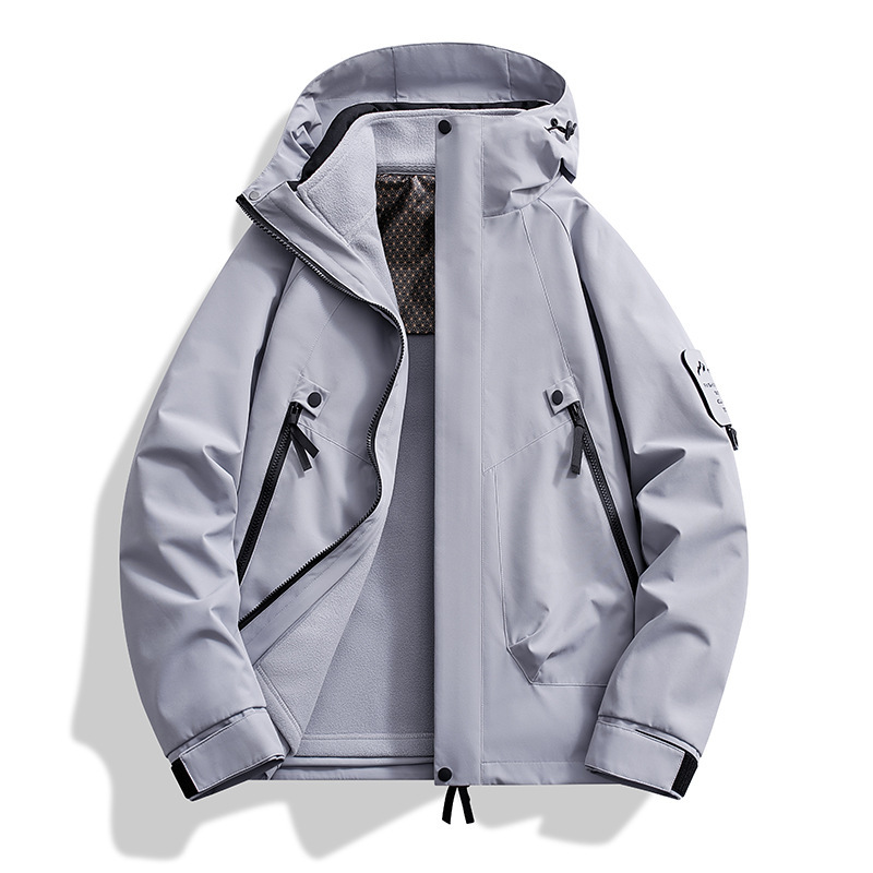2024種類の突撃服三合一男性屋外登山服カップルのタイプは防水純色の山系コートの女性を取り外すことができる|undefined