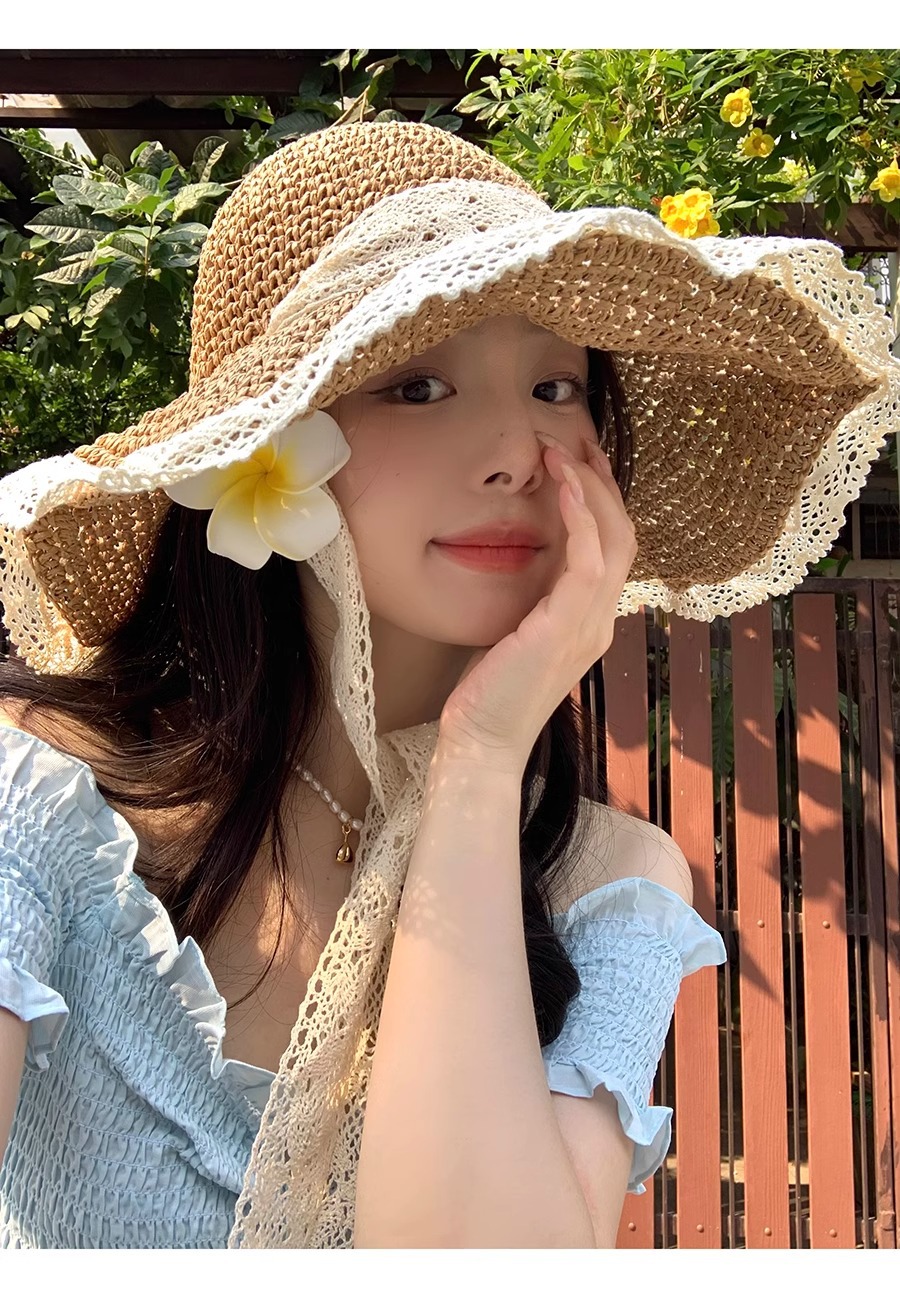 Women's Casual Elegant Flower Bow Knot Big Eaves Straw Hat display picture 18