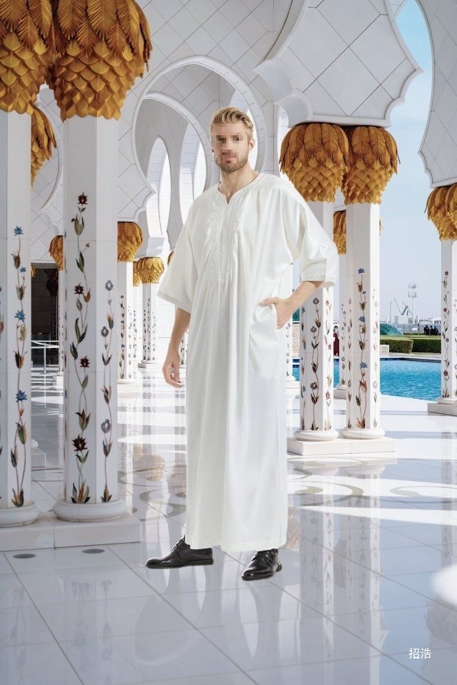 Summer Indian Pakistani Men's Embroidered Satin Large Size Robe Traditional Ethnic Clothing Men's Embroidered Robe New