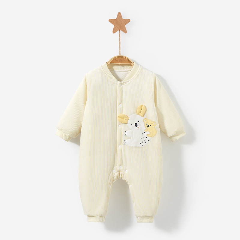 Mono de bebé Otoño e Invierno recién nacido acolchado Delgado engrosado traje de mameluco cálido para hombres y mujeres ropa de salida ropa de invierno para bebés