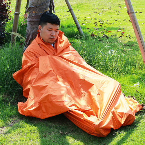 Cross-border batch outdoor sleeping bag emergency insulation blanket portable emergency rescue thickened PE sleeping bag factory stock wholesale