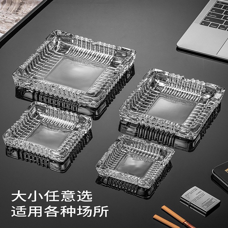 Cenicero de vidrio creativo de cristal cenicero de sala de estar doméstica a prueba de humo hotel comercial sala de huéspedes oficina sensación