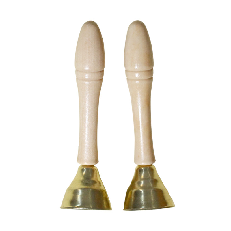 Reloj táctil artesanal de madera con mango instrumento musical de juguete musical para niños educación temprana para niños huelga reloj táctil de cobre toque campana al por mayor