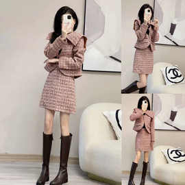 2024年春季新款感一整套小香风时尚名媛气质包臀裙两件套装女