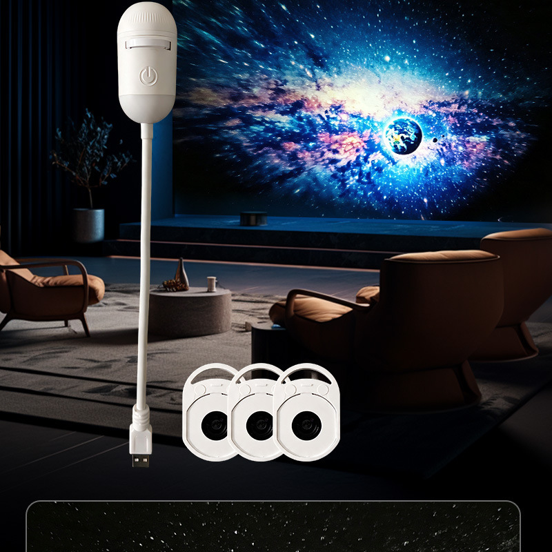USB starry sky projection night light with warm light dual mode, hundreds of star patterns, cross-border hot-selling product