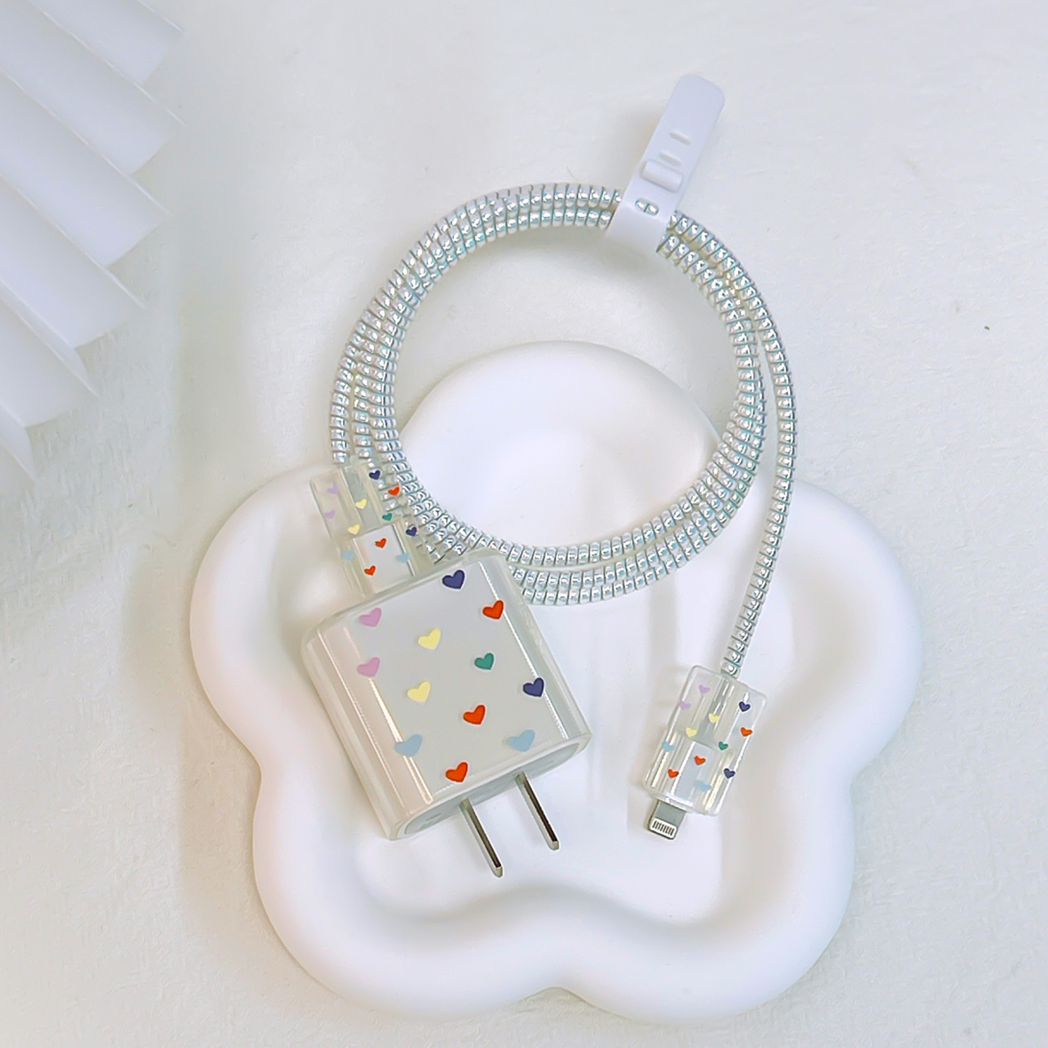 Aplicable a Apple 18W/20W cargador de carga rápida cargador de concha protectora cubierta protectora transparente cáscara suave alambre morder dispositivo pintado