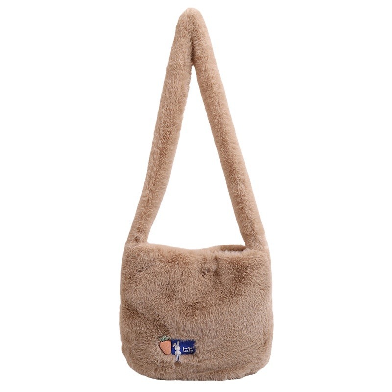 Plush tote for women's trendy and fashionable shoulder bag, plush crossbody bag_voghion.com